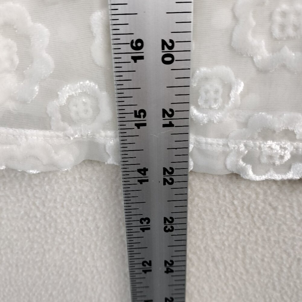 Abercrombie & Fitch White Shear Fairy Top Womens M Floral Gauzy Cottagecore Y2K - Picture 10 of 15